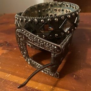 Black Western bling belt